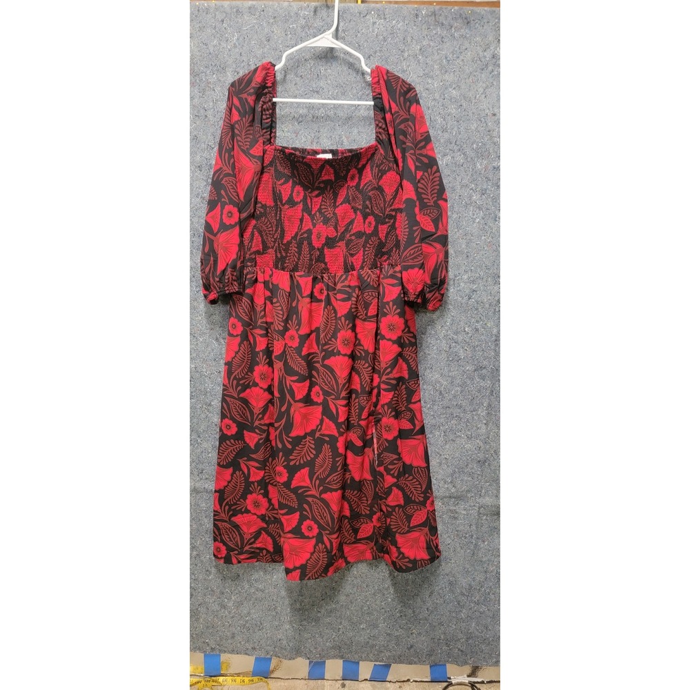Latino Heritage Month Women's Mixi Black Red Pullover Dress Size 2XL‎